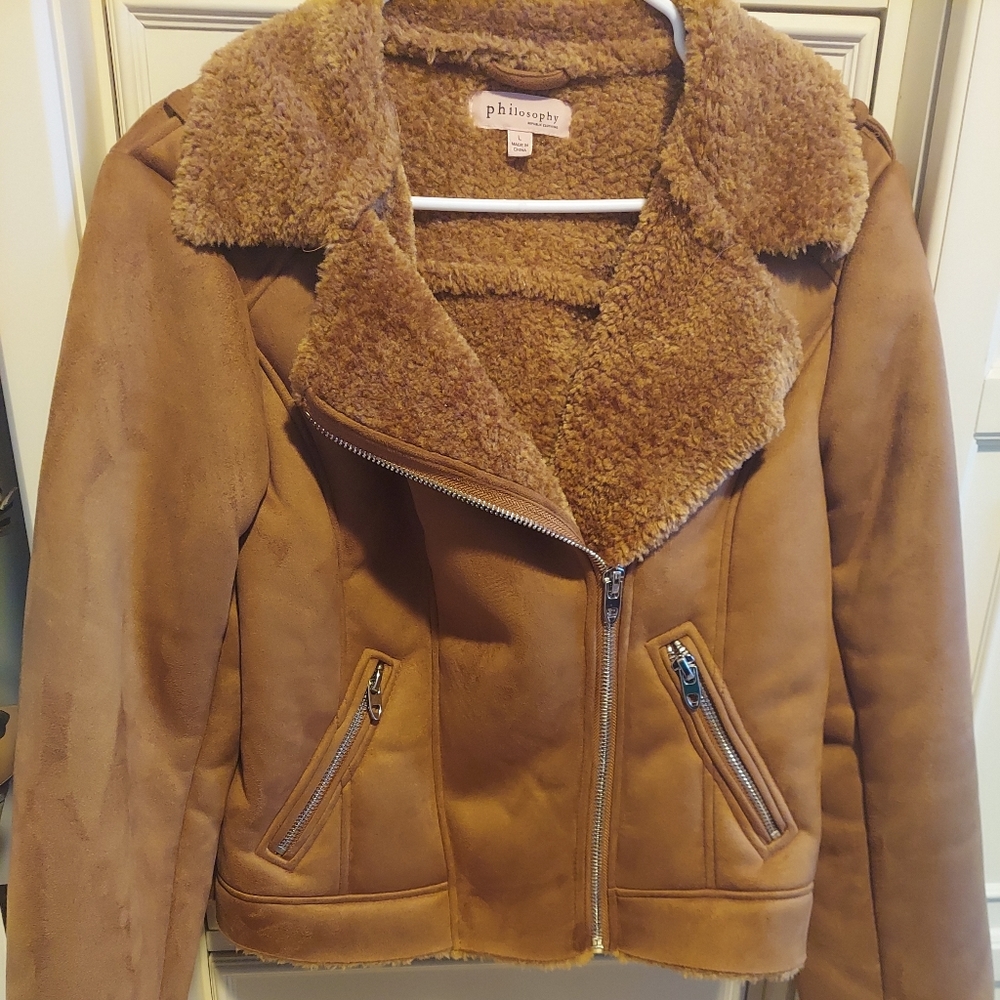 Philosophy Suede Moto Jacket